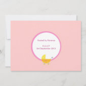 甘い赤ちゃんの女の子のベビーシャワーの招待状 招待状 (裏面)