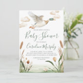 甘い赤ちゃんシャワーマラードアヒルのギンガム 招待状 (スタンド正面)