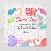 甘い赤ちゃんシャワー サンキューカード (正面/裏面)