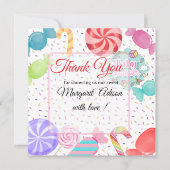 甘い赤ちゃんシャワー サンキューカード (正面)