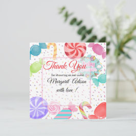 甘い赤ちゃんシャワー サンキューカード