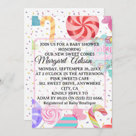 甘い赤ちゃんシャワー 招待状