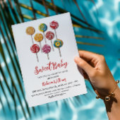 甘い赤ちゃんポップ・アートののシャワー準備ができてキャンディ 招待状