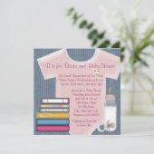 甘い赤ちゃん女の子が本の赤ちゃんシャワーを持ってくる 招待状 (スタンド正面)