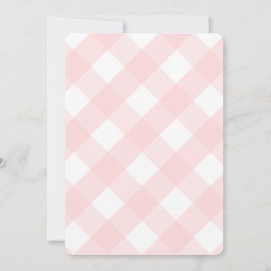 甘い赤ちゃん女の子の味覚ピンクボウ赤ちゃんシャワー 招待状 (裏面)