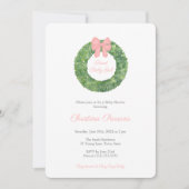 甘い赤ちゃん女の子の味覚ピンクボウ赤ちゃんシャワー 招待状 (正面)