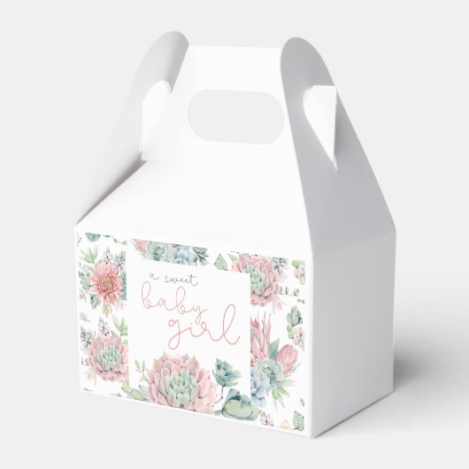 甘い赤ちゃん女の子の砂漠の赤ちゃんシャワーギフトボックス フェイバーボックス (裏面サイド)