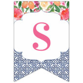 甘い赤ちゃん女の子シトラススペインのタイル赤ちゃんシャワー バンティングフラッグ (第1の旗)