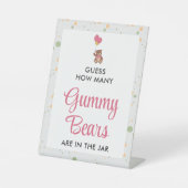 甘い赤ちゃん女の子シャワーグミベア推測ゲーム 台座サイン (正面)