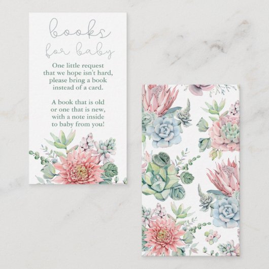 甘い赤ちゃん女の子シャワー砂漠の囲いカード エンクロージャーカード (正面/裏面)