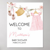 甘い赤ちゃん女の子ボホ服ベビーシャワーへようこそ ポスター (正面)