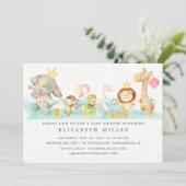 甘い赤ん坊の動物が赤ん坊のシャワーをパレード 招待状 (スタンド正面)