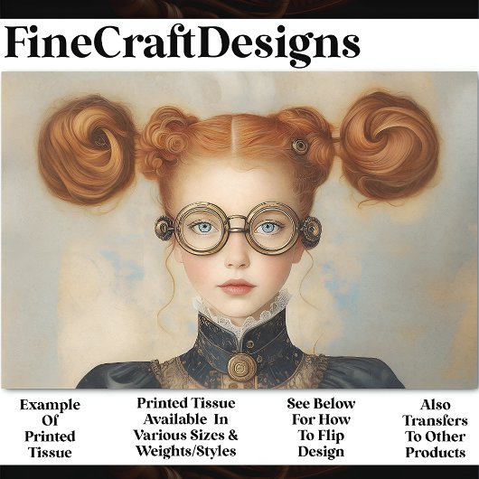 甘い赤毛スチームパンクプリンセスAC9デクページ 薄葉紙