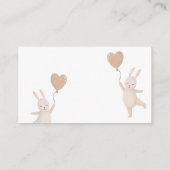 甘い赤面バニーベビーシャワーおむつラッフル エンクロージャーカード (裏面)