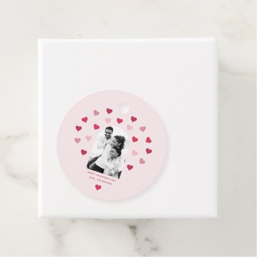 甘い赤面ピンクと赤いハートフォトバレンタイン フェイバータグ (インサイチュ)