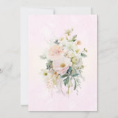 甘い赤面ピンクのフローラ生まれたばかりのラムベビーシャワー 招待状 (裏面)