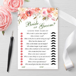 甘い赤面フローラ水彩ブライダルシャワーゲーム