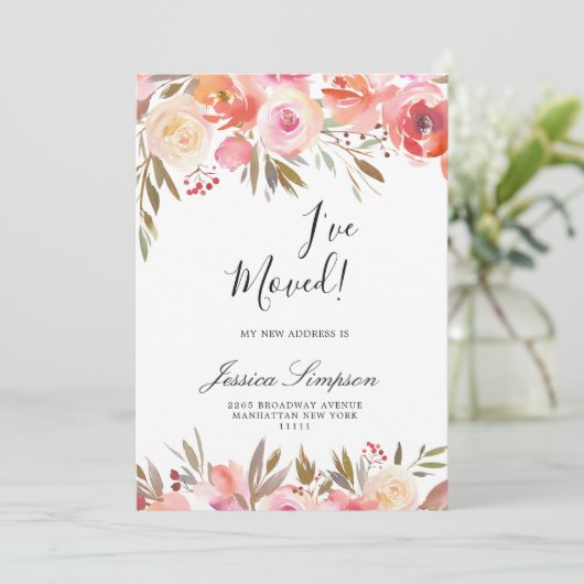 甘い赤面フローラ移動アナウンスメントカード 案内状 (スタンド正面)