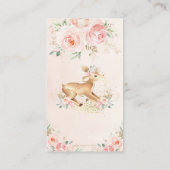 甘い赤面フローラ鹿ベビーシャワーブックベビー エンクロージャーカード (裏面)