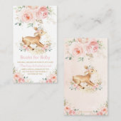 甘い赤面フローラ鹿ベビーシャワーブックベビー エンクロージャーカード (正面/裏面)
