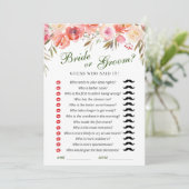 甘い赤面花ブライダルシャワーゲームカード 招待状 (スタンド正面)