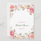 甘い赤面花ブライダルシャワーゲームカード 招待状 (裏面)