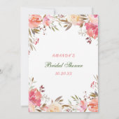 甘い赤面花ブライダルシャワーゲームカード 招待状 (裏面)