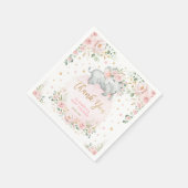 甘い赤面金ゴールドバラゾウ赤ちゃんシャワーの好意 スタンダードカクテルナプキン (角)