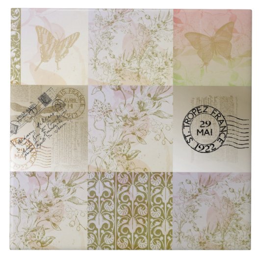 甘い金ゴールドのパッチワーク タイル (正面)