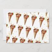 甘い金ゴールドチョコレートアイスクリーム誕生日写真 サンキューカード (裏面)