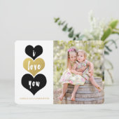 甘い金ゴールドハート |バレンタインデーのフォトカード シーズンカード (スタンド正面)