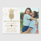 甘い金ゴールドパイナップル写真Save the Date Magnet (正面)