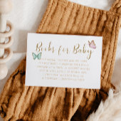 甘い金ゴールド蝶の赤ちゃんシャワーブックリクエスト エンクロージャーカード