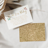 甘い金ゴールド蝶の赤ちゃんシャワーブックリクエスト エンクロージャーカード