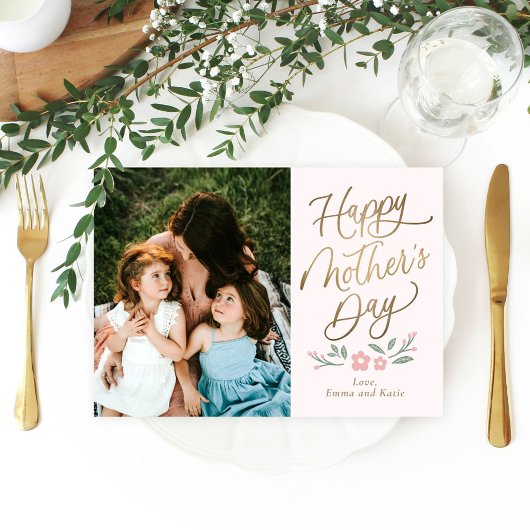 甘い開花ハッピーマザーズ日フォトカード カード