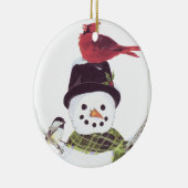 甘い雪だるまおよび（鳥）ショウジョウコウカンチョウの装飾 セラミックオーナメント (右)