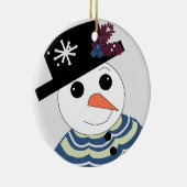 甘い雪だるまの顔 セラミックオーナメント (右)