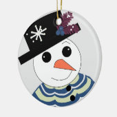 甘い雪だるまの顔 セラミックオーナメント (左)