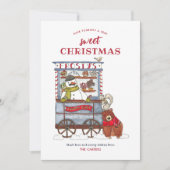 甘い雪だるまキャンディカート水の色クリスマスカード シーズンカード (正面)