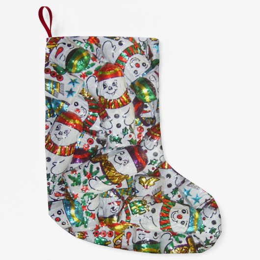 甘い雪だるまストッキング両面 スモールクリスマスストッキング (正面)