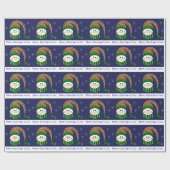 甘い雪だるまストライプのインハットとスカーフ ラッピングペーパー (フラット)