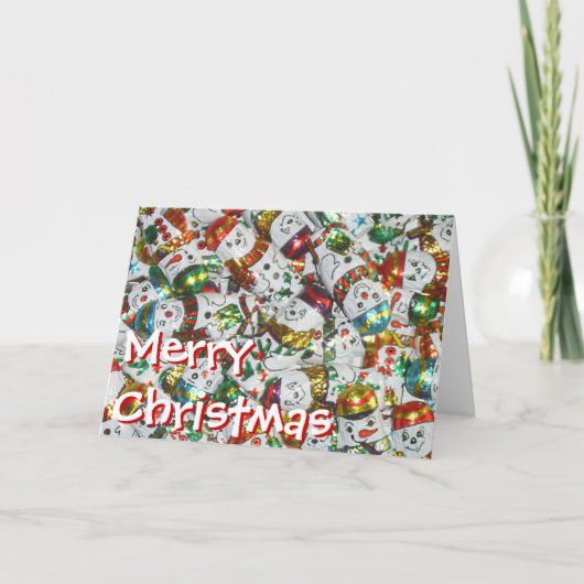 甘い雪だるま「メリークリスマス」カードの前面 シーズンカード (正面)