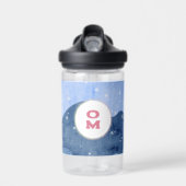 甘い雪の水の色の冬の風景モノグラム ウォーターボトル (正面)