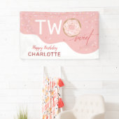 甘い霜の下の女の子2歳の誕生日 横断幕 (インサイチュ)