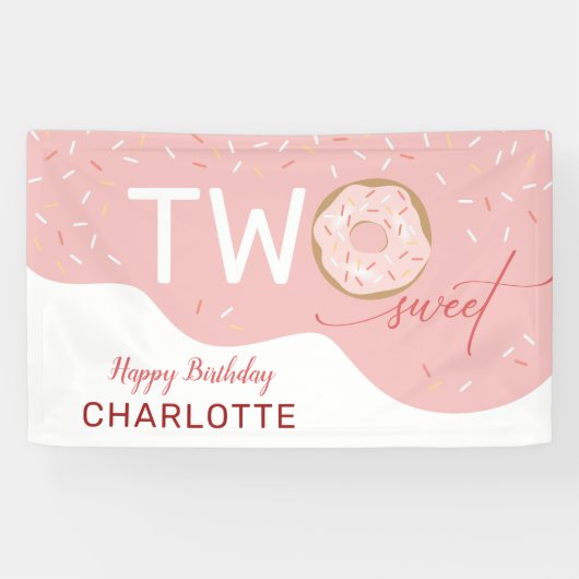 甘い霜の下の女の子2歳の誕生日 横断幕 (横)