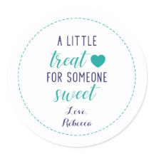 甘い青い贈り物のラベルに少しおごり