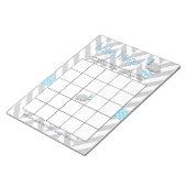 甘い青と灰色の象の赤ちゃんシャワービンゴ ノートパッド (アングル)