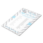 甘い青と灰色の象の赤ちゃんシャワー – ゲーム ノートパッド (アングル)