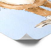 甘い青の水色テディベア男の子ベイビーシャワー ポスター (角)