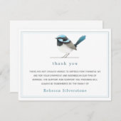 甘い青の鳥 – シンプルエレガント葬儀ありがとう ノートカード (正面/裏面)